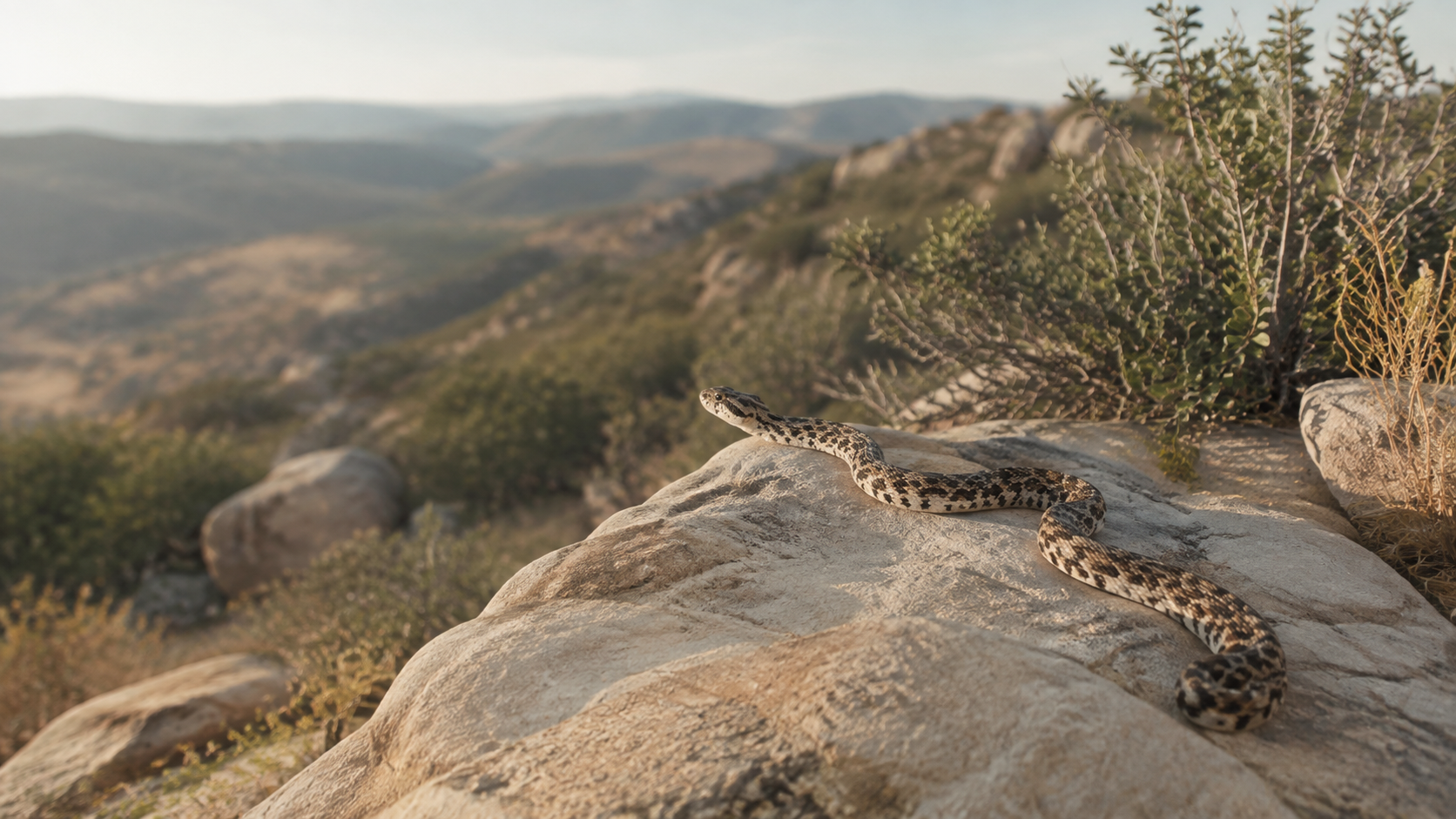Gopher snake in natural Southern California habitat